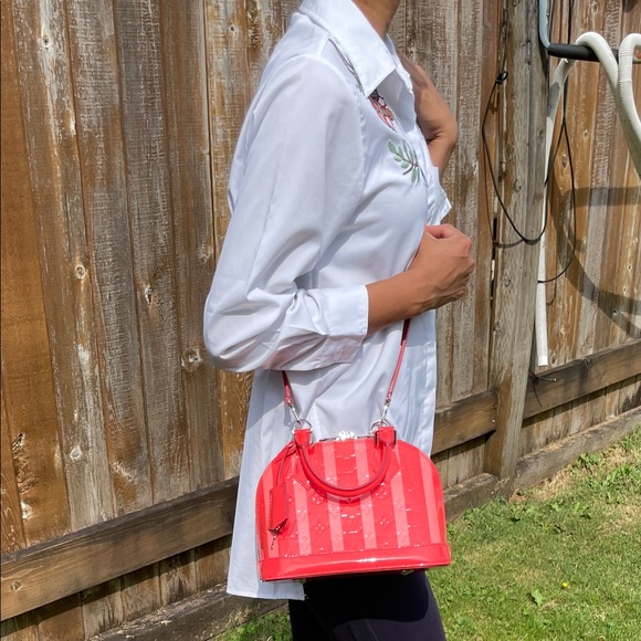 LV alma BB red vernis rayunes - Picture 16 of 16